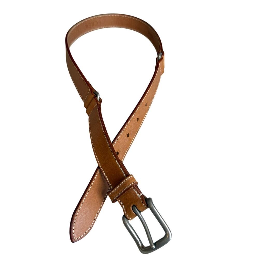 Vintage 90s J Crew English Bridle Leather Belt Light Tan 28 XS - Picture 2 of 8